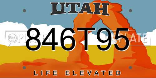846T95 Utah License Plate