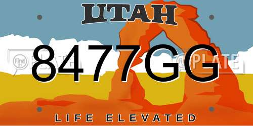 8477GG Utah License Plate