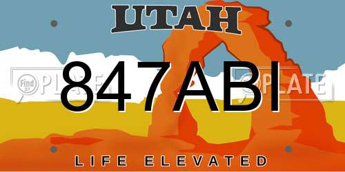 847ABI Utah License Plate