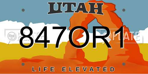 847OR1 Utah License Plate