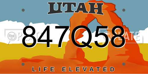 847Q58 Utah License Plate
