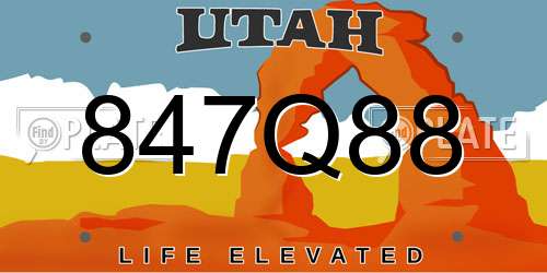 847Q88 Utah License Plate