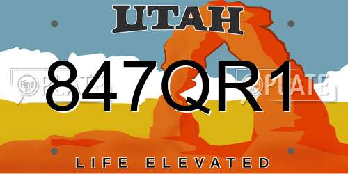 847QR1 Utah License Plate