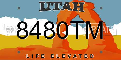 8480TM Utah License Plate
