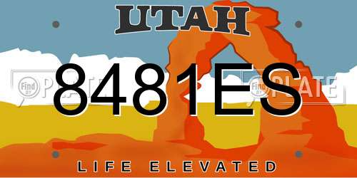 8481ES Utah License Plate