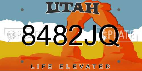 8482JQ Utah License Plate