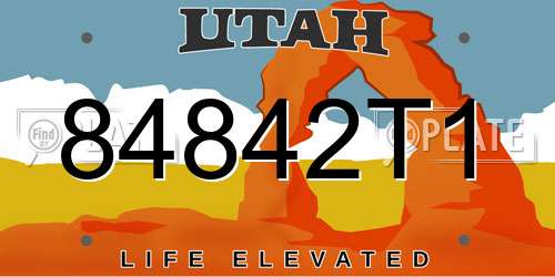 84842T1 Utah License Plate