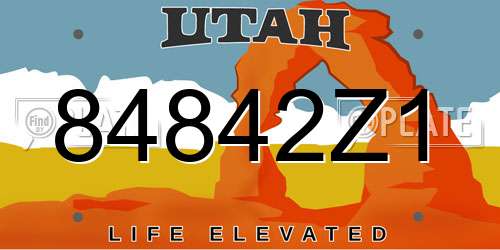 84842Z1 Utah License Plate