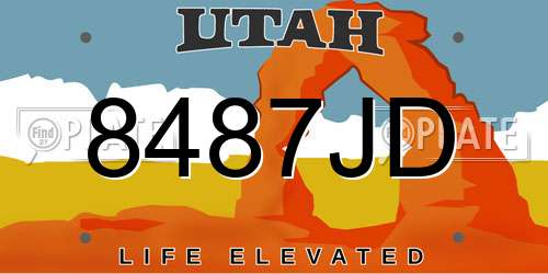 8487JD Utah License Plate