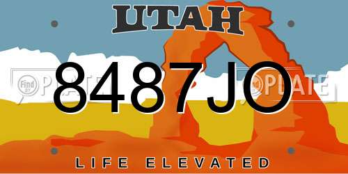 8487JO Utah License Plate