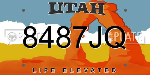 8487JQ Utah License Plate