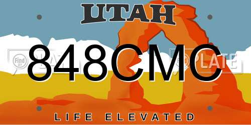 848CMC Utah License Plate