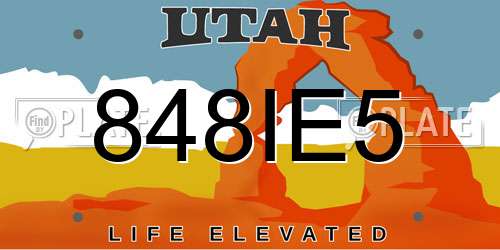 848IE5 Utah License Plate
