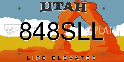 848SLL Utah License Plate
