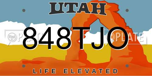 848TJO Utah License Plate