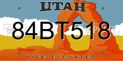 84BT518 Utah License Plate