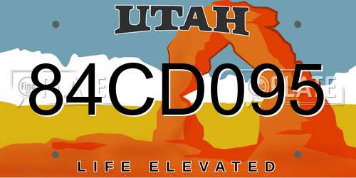84CD095 Utah License Plate