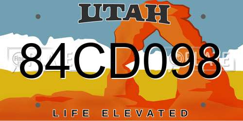 84CD098 Utah License Plate