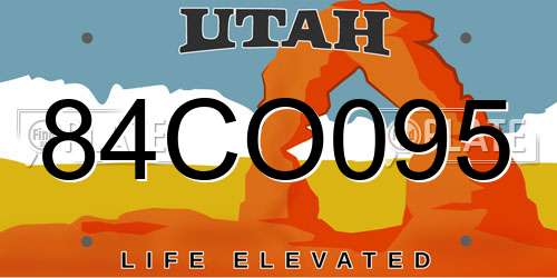 84CO095 Utah License Plate