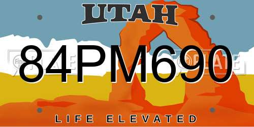 84PM690 Utah License Plate