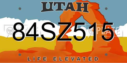 84SZ515 Utah License Plate