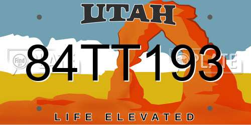 84TT193 Utah License Plate