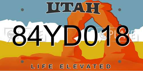 84YD018 Utah License Plate