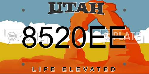 8520EE Utah License Plate