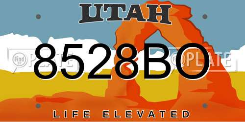 8528BO Utah License Plate