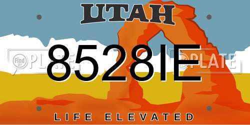 8528IE Utah License Plate