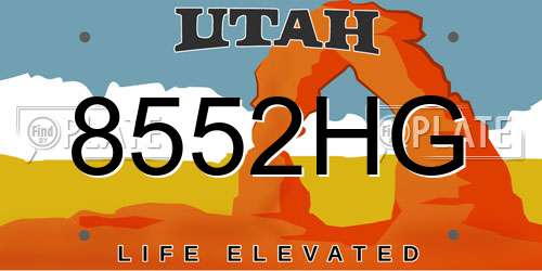 8552HG Utah License Plate