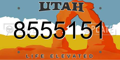 8555151 Utah License Plate