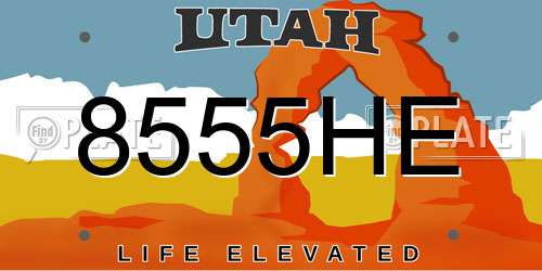8555HE Utah License Plate