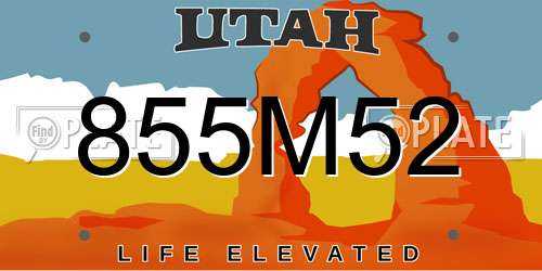 855M52 Utah License Plate
