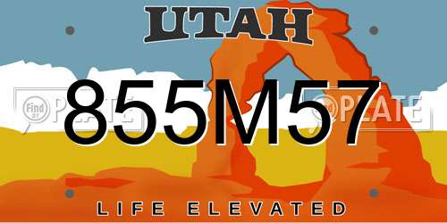 855M57 Utah License Plate