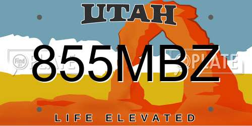 855MBZ Utah License Plate