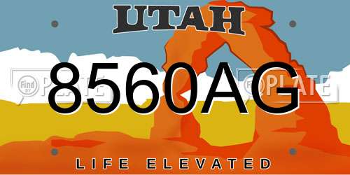 8560AG Utah License Plate