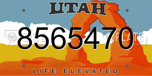 8565470 Utah License Plate