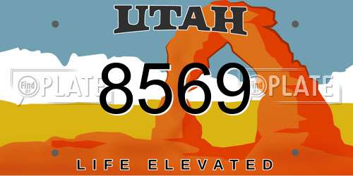 8569 Utah License Plate