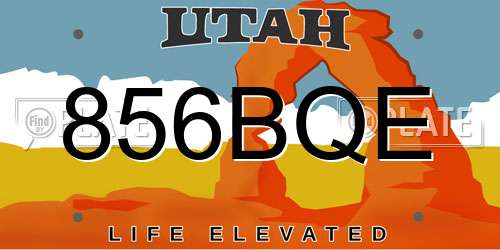 856BQE Utah License Plate