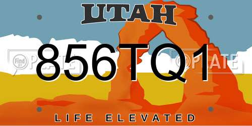 856TQ1 Utah License Plate