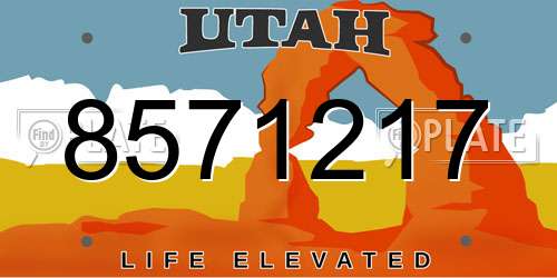 8571217 Utah License Plate