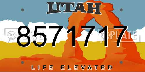 8571717 Utah License Plate