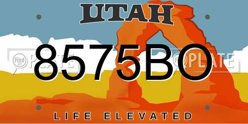 8575BO Utah License Plate