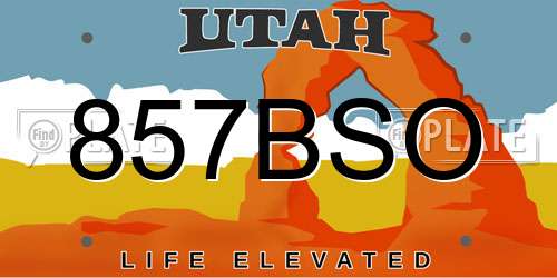 857BSO Utah License Plate