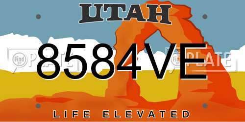 8584VE Utah License Plate