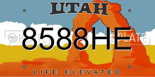 8588HE Utah License Plate