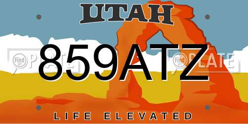 859ATZ Utah License Plate