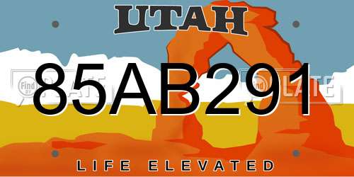 85AB291 Utah License Plate