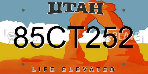 85CT252 Utah License Plate
